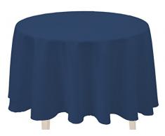 Soleil docre 815240 Mantel antimanchas redondo 180 cm ALIX azul marino