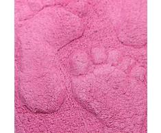 Just Contempo - Conjunto de alfombras de piés para baño e inodoro, algodón, color morado, algodón, Rosa, 46 x 76 cm
