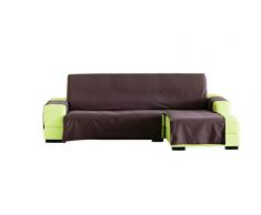 Eysa Lona Liso - Funda para sofá con chaise longue (240 cm, polialgodón, no elástica, chaise longue a la izquierda), color marrón