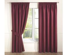 Julian Charles 44 x 228,6 cm Cambridge cortinas forradas y Plisadas, rojo