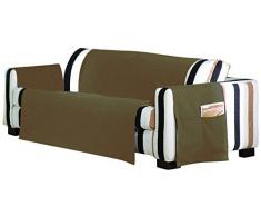 Lona Liso funda de sofa 2 plazas col. 17-marron