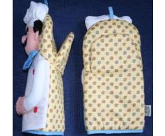 Guantes de horno de amor par Chef - manopla del horno a conjunto delantal amarillo de elefante