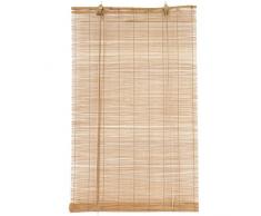 Eminza - Estor con listones de madera (bambú, 90 x 130 cm), color natural