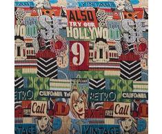 FUNDA de SOFÁ ELÁSTICA Modelo RETRO, Color ESTAMPADO, para 3 Plazas