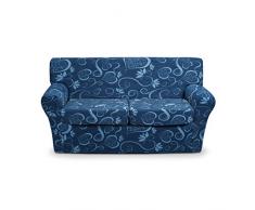 Cubre sofá elástico con diseño de corazones, medida máxima 120 cm- AZUL L672