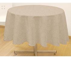 Mantel redondo antimanchas ESPACE gris topo D.180 cm