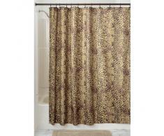 InterDesign Cheetah Cortina de baño con animal print | Cortina de ducha con estampado de leopardo | Cortinas para bañera o plato de ducha de 183 x 183 cm | Poliéster marrón