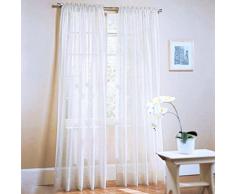 100x200cm Cortina de Puerta Ventana Sala Divisor Balcón Gasa (blanco)