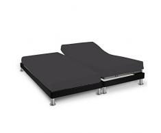 Soleil dOcre 616826 Sábana algodón ajustable para cama, uni Gris (Antracita), 2x70x190 cm