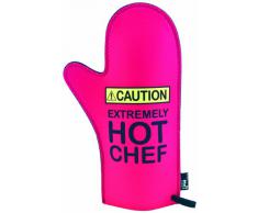 Boxer Gifts - Guante para el horno, diseño con texto Caution, Extremely Hot Chef, color rosa