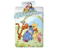 Disney - Juego de cama infantil (funda nórdica de 160 x 200 cm y funda de almohada de 70 x 80 cm), diseño de Winnie the Pooh
