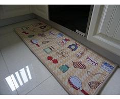 GenialES® Felpudo Antideslizante 45×120cm Alfombra de Dormitorio Cocina Estera Elegante A(Tablewear)