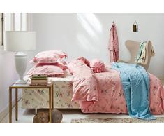 PIP reversible de ropa de cama de percal, algodón, rosa, 135 x 200 cm