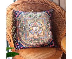MeMoreCool estilo étnico Bohemia diseño en ambos lados de pana funda de almohada Home Sofá decorativo Cojín Throw almohada Toss – Funda de almohada – Utiliza para sofá/silla/cama, algodón, estilo1, 45cm by 45cm