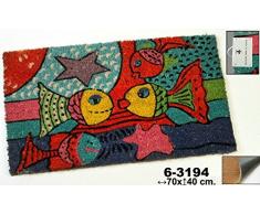 DonRegaloWeb - Felpudo de fibra de coco decorado con peces