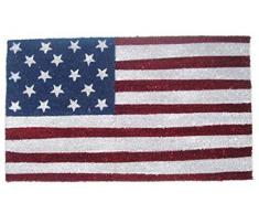 TxT-Felpudo de fibra de coco tejido exterior Alfombra con diseño de la bandera de Estados Unidos de América EE.UU.