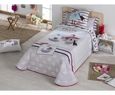 Textilhome - Colcha Bouti Infantil PIRATE 90 cm. Color Unico