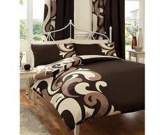 Juego de funda nórdica y funda de almohada, de algodón, diseño moderno y contemporáneo, mezcla de algodón, marrón, Double Duvet Cover