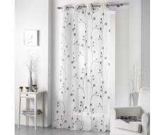 Douceur D'Interieur 1622307 - Cortina, poliéster, 140 x 240 cm, color blanco y plateado