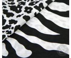 Estampado de cebra de edredón - blanco y negro ropa de mezcla de algodón juego de cama