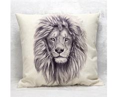 Tongshi Ropa de cama de algodón de la vendimia Funda de almohada Sofá cintura Throw Cojín Decoración (J)