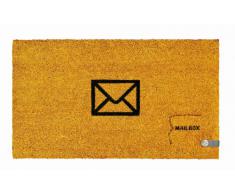 Young Generation YH 101371 Shoe Max - Felpudo de fibra de coco con PVC antideslizante, diseño de correo (74 x 44 cm), color amarillo