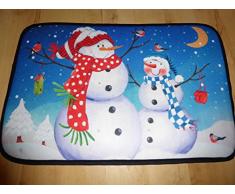 Muñecos de nieve Musical Felpudo de Navidad con luces LED 60 x 40 cm decoración de interior.