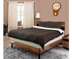 Nueva 4 Pcs completo Reversible cama edredón y sábana de Set- (Chocolate & crema super king), poliéster, Chocolate /Cream, matrimonio