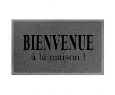 Tapis Déco - 1740411, Tapete De Entrada Rectangulo , 45 X 75 Cm , Maison , Alfombra De Entrada , Gris/Negro