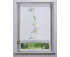 Home Fashion 54602-801 - Estor, 145 x 80 cm, estampado con motivo de plantas, color blanco