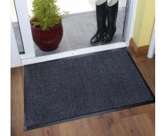 TAPETES DE USO RUDO LAVABLE EN MÁQUINA GRIS Y NEGRO Y TAPETE DE PISO DE BARRERA DE ALGODON ABSORBENTE PEQUEÑO Y GRANDE