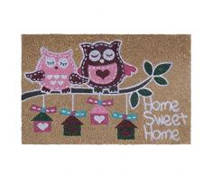 Felpudo "pink owl" fibra de coco 60 x 40 cm felpudo coco. 15 mm. espesor. impresión acrílica.