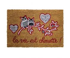 Alfombra decorativa 1740386-Felpudo fibra de Coco y PVC, diseño de Chouetti 60 x 40 x 60 cm