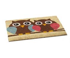 Puerta alfombrillas Freestyle - Felpudo (Estera de coco 60 x 40 cm fibra natural Coco antideslizante vinilo espalda, Owls