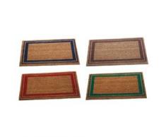 Brico-materiaux-Alfombra de fibra de Coco-uni forro/naturaleza Coco y pvc, borde negro, 40 x 60 cm