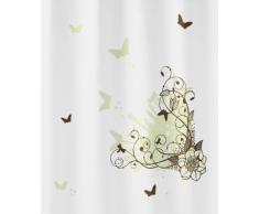 Kleine Wolke 5217224305 Brown Flower - Cortina de ducha (180 x 200 cm), diseño de flores, color marrón