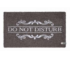 Young Generation YH 101340 Shoe Max - Felpudo de fibra de coco (con PVC antideslizante, aprox. 74 x 44 cm), diseño con texto Do not disturb, color marrón y blanco