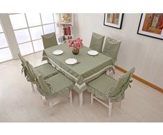 wysm Silla De Mesa Silla Cubierta Conjuntos De Cojines Pastoral Retro Algodón Y Manteles De Lino Tela De Mesa De Café Verde