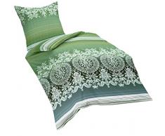 Fleuresse 113469 Set de ropa de cama (satén mako, satén de algodón, color azul petróleo, 200 x 135 x 0.1 cm