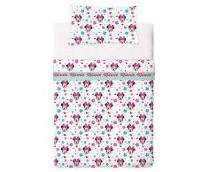 Disney Minnie Love And Spots - Juego de sábanas de 3 piezas para cama de 105 cm