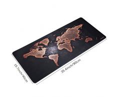 JIALONG Alfombrilla de ratón grande Alfombrilla Gaming ratón láser, óptico XXL 900x400mm, lavable, base de caucho para Gamers Ordenador, PC y Portátil (Mapa Mundi)