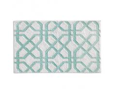 InterDesign Trellis - Tapete de microfibra, 86 x 53 cm, color blanco y menta
