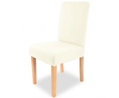 Brandsseller Universal – Funda para silla elástica en color gris, gris claro, marrón, crema-blanco, rojo y turquesa, aprox. 40 x 40 x 65 cm, algodón, crema y blanco, 40 x 40 x 65 cm