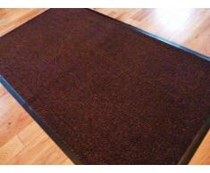 Tapete Extra Grande en Terracota y Borde Negro de Goma Resistente Antideslizante Entrada Cocina Salón Corredor Alfombra 120X180cm (6X4ft)