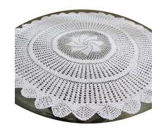 Trabajo hecho a mano de la cinta de punto de ganchillo del cordón del bordado de la flor de algodón tapete Tabla Coma Mat 35 Pulgadas