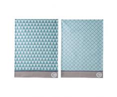 Coucke 3152193002389, diseño de mosaico floral-Trapo de cocina algodón, 50 x 75 x 0,3 cm, 2 unidades