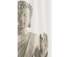 Kleine Wolke 5250271305 Buddha - Cortina de ducha (180 x 200 cm), diseño de estatua de Buda, color pardo