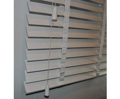 Las láminas de la persiana de madera en colour blanco de la anchura de 50 mm de longitud de piel de 170 cm, blanco, 60