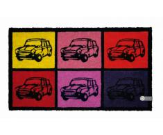 Young Generation YH 101352 Shoe Max - Felpudo de fibra de coco con PVC antideslizante, diseño de coches (74 x 44 cm)