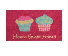 Novelty Home Sweet Home - Felpudo (fibra de coco y PVC, 40 x 70cm), diseño de cupcakes